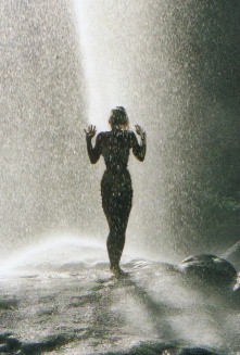 A dryad under the waterfall...